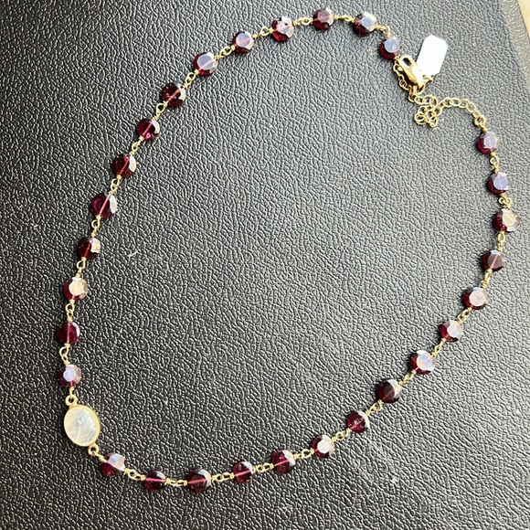 Ela Rae Libi coin stone necklace with center stone - Picture 3 of 9